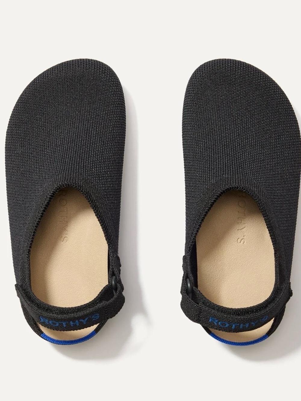 Rothy’s Kids Black Clogs Shoes with Adjustable Strap, sz 13 for little girl